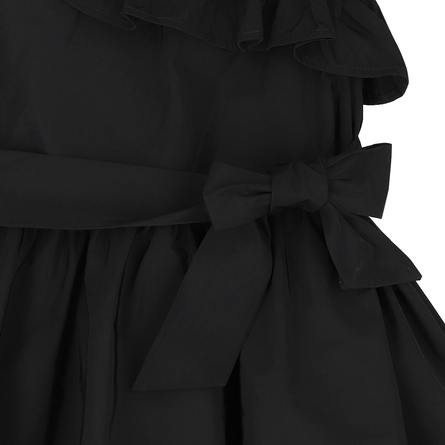 Girls Black Ruffle Dress, 1, hi-res