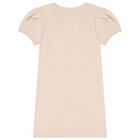 Girls Beige Logo Dress, 1, hi-res