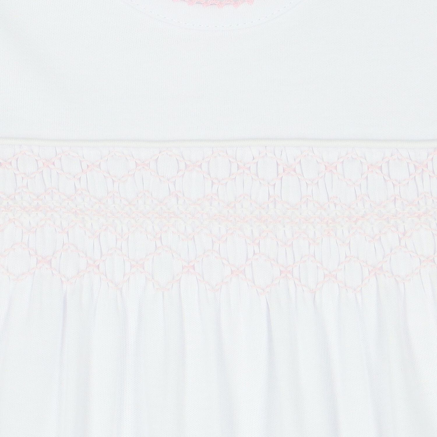 Baby Girls White Smocked Babygrow, 1, hi-res image number null