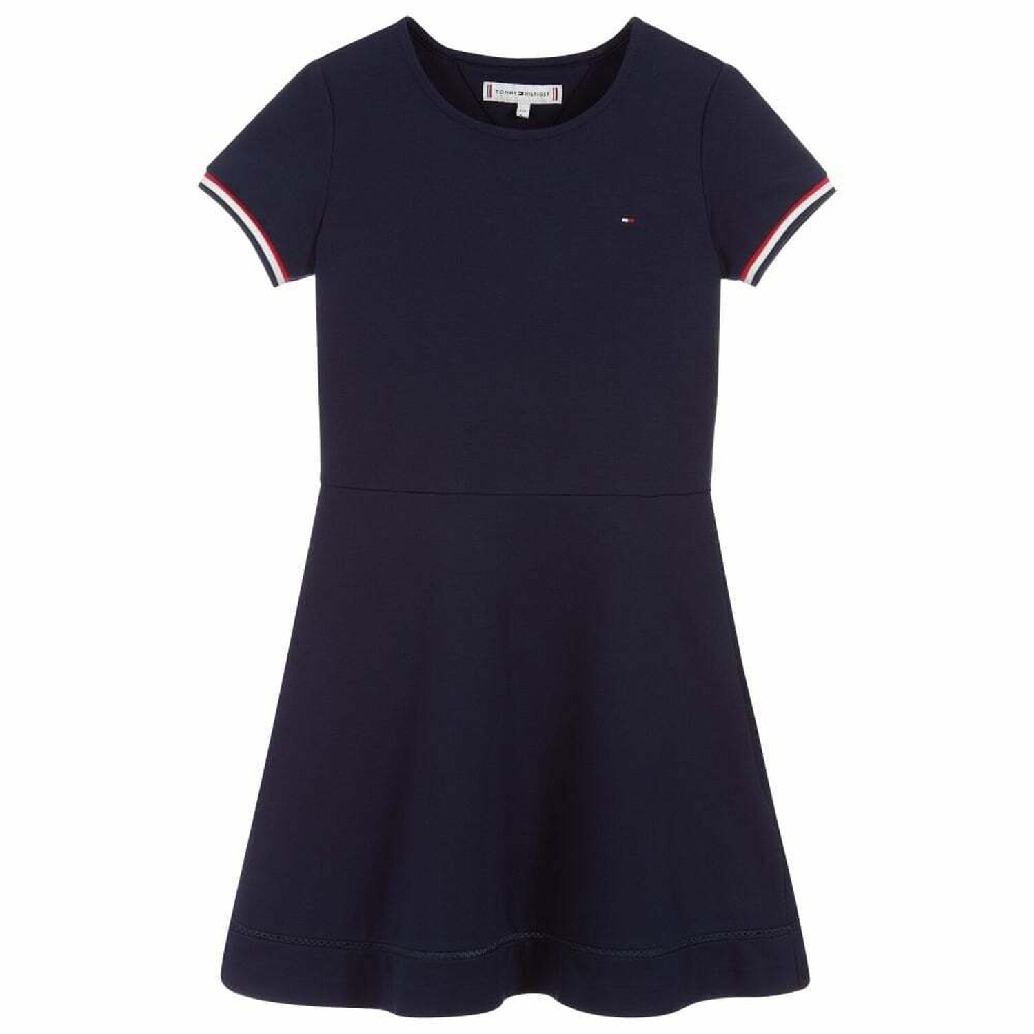 Girls Navy Logo Dress, 1, hi-res