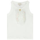 Girls White Sequin Top, 1, hi-res