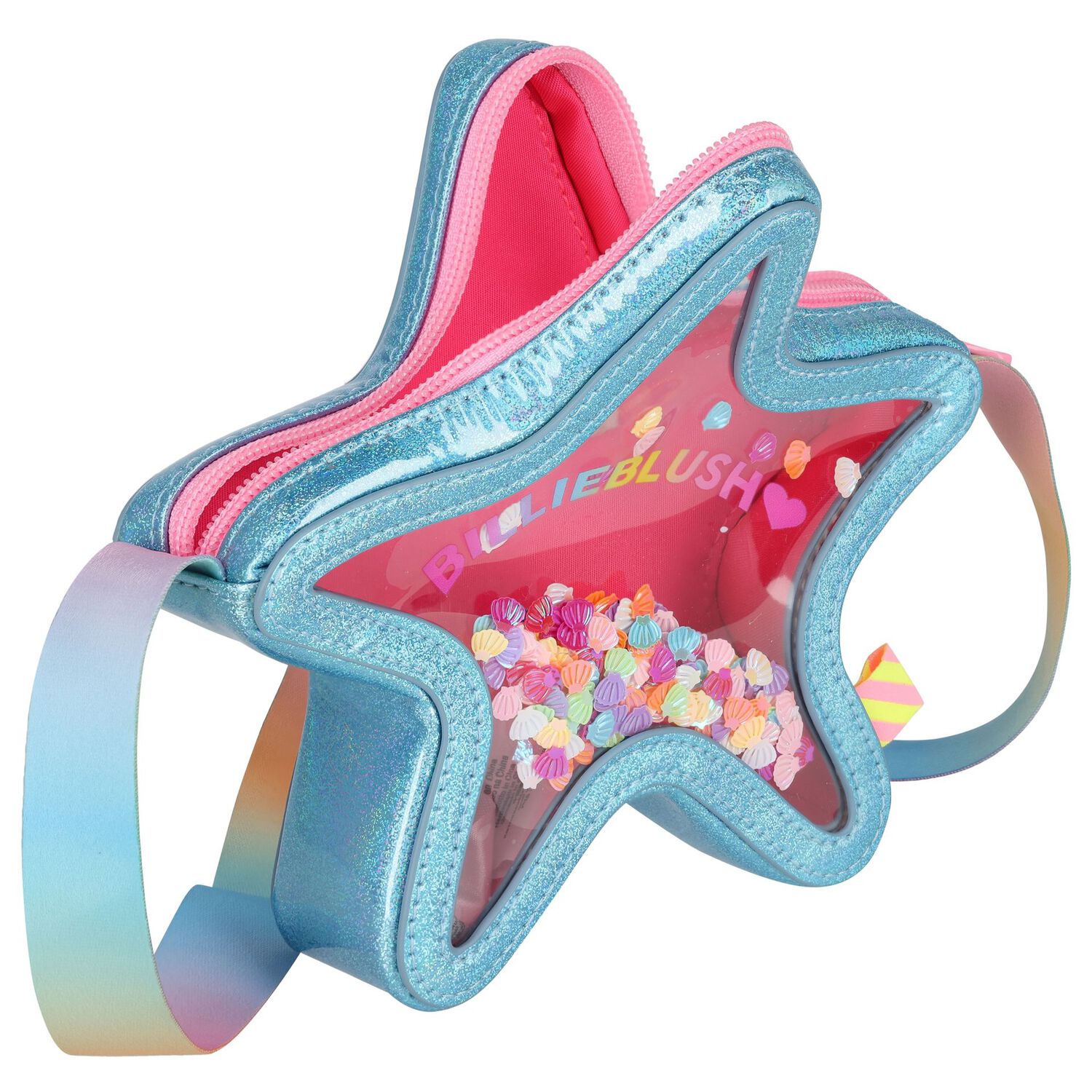 Girls Blue Starfish Shoulder Bag, 1, hi-res