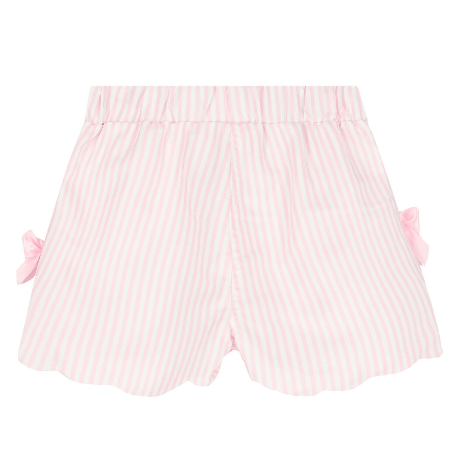 Girls Ivory & Pink Striped Shorts Set, 1, hi-res