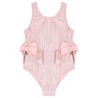 Girls Pink Iridescent Shimmer Swimsuit, 1, hi-res
