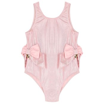 Girls Pink Iridescent Shimmer Swimsuit