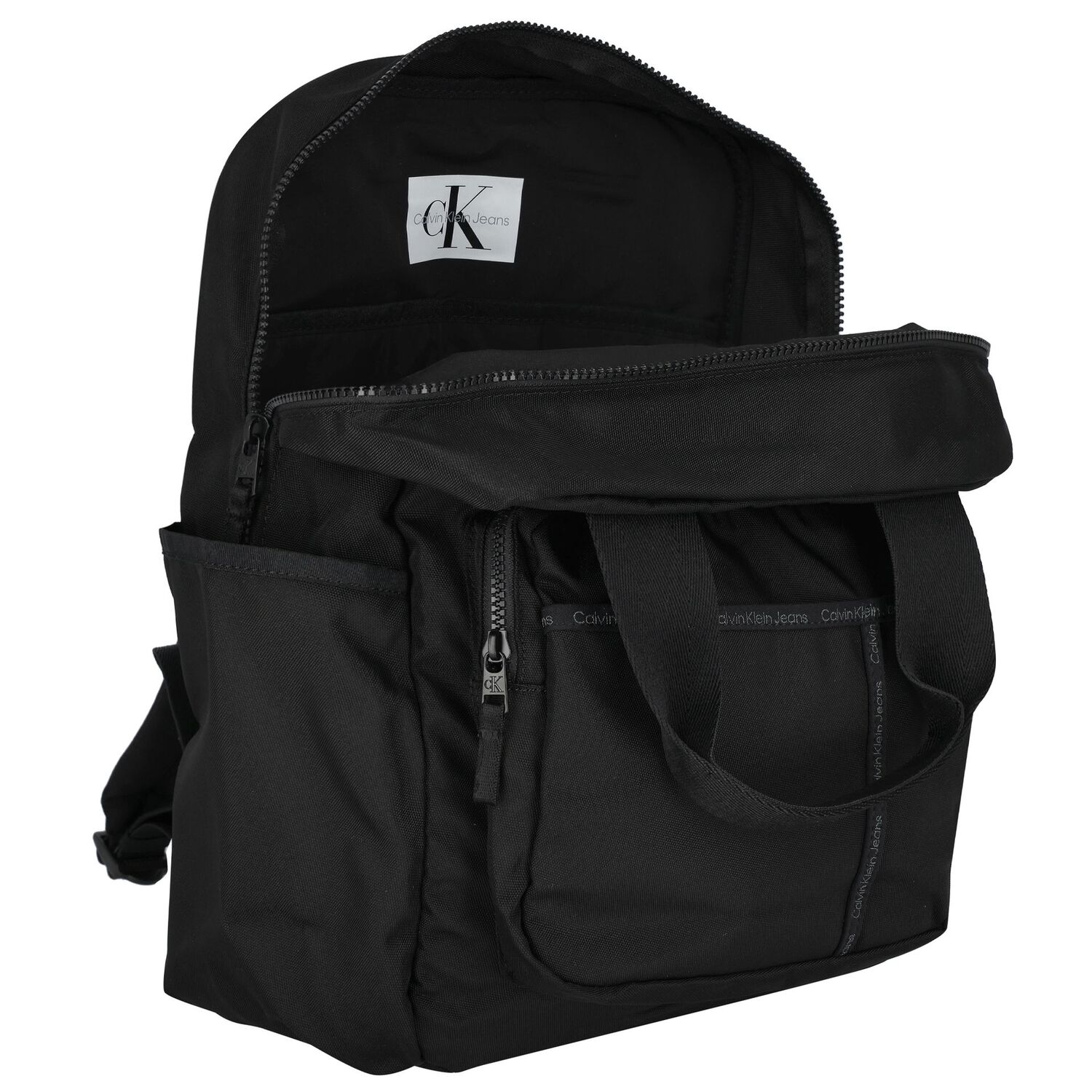 Black Logo Backpack, 1, hi-res
