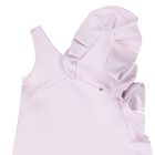 Girls Purple Satin Ruffled Dress, 1, hi-res