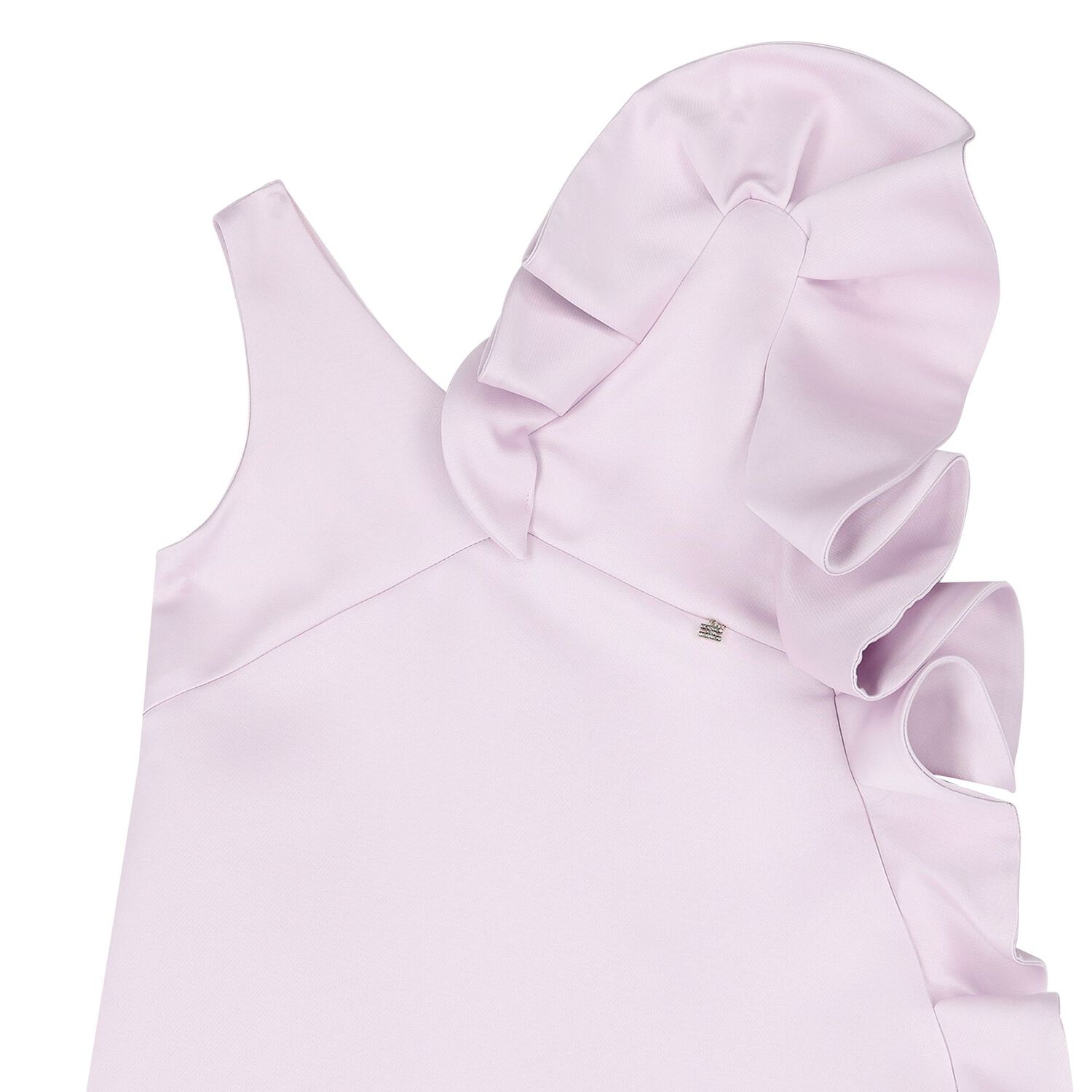 Girls Purple Satin Ruffled Dress, 1, hi-res image number null