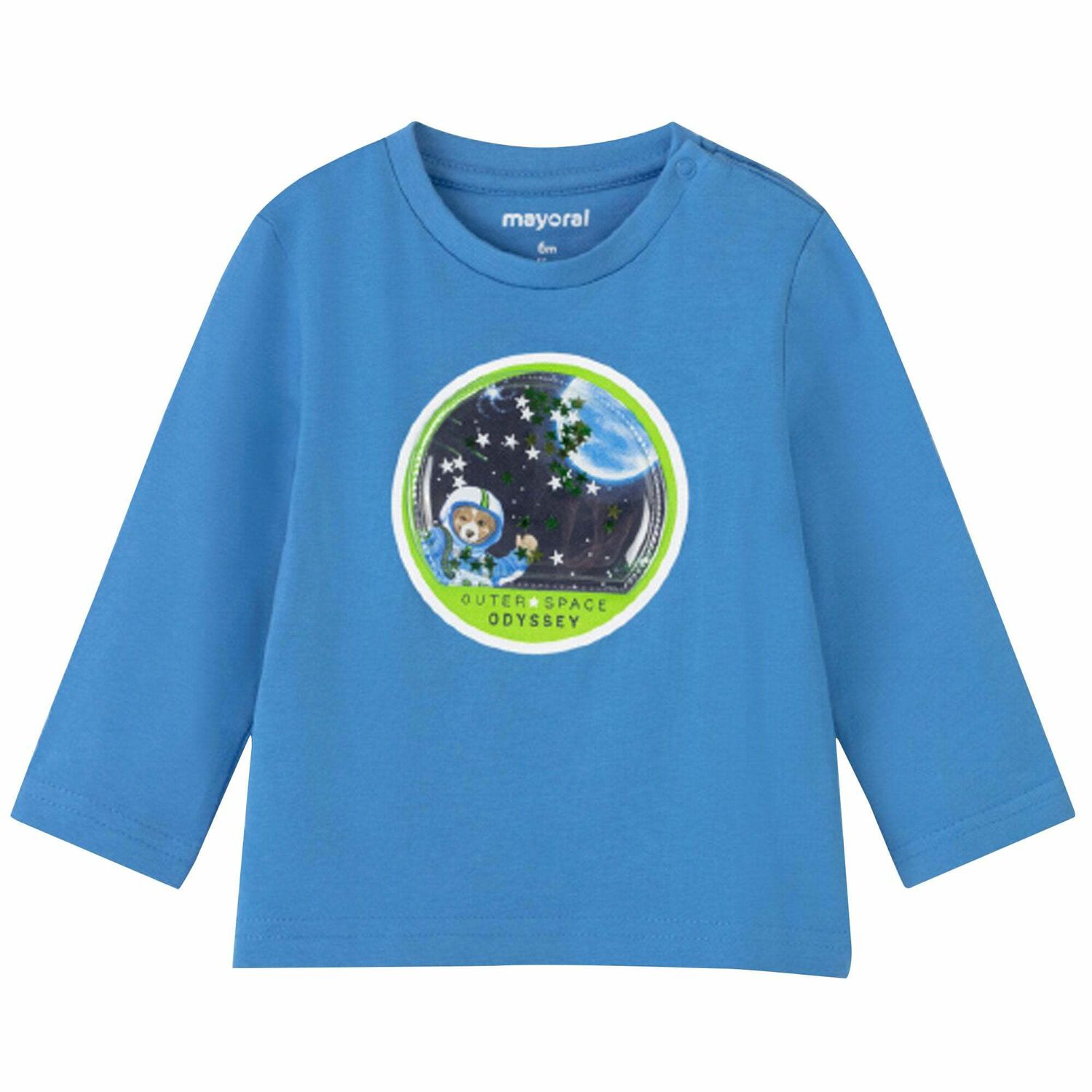 Younger Boys Blue Astronaut Long Sleeve Top, 1, hi-res image number null