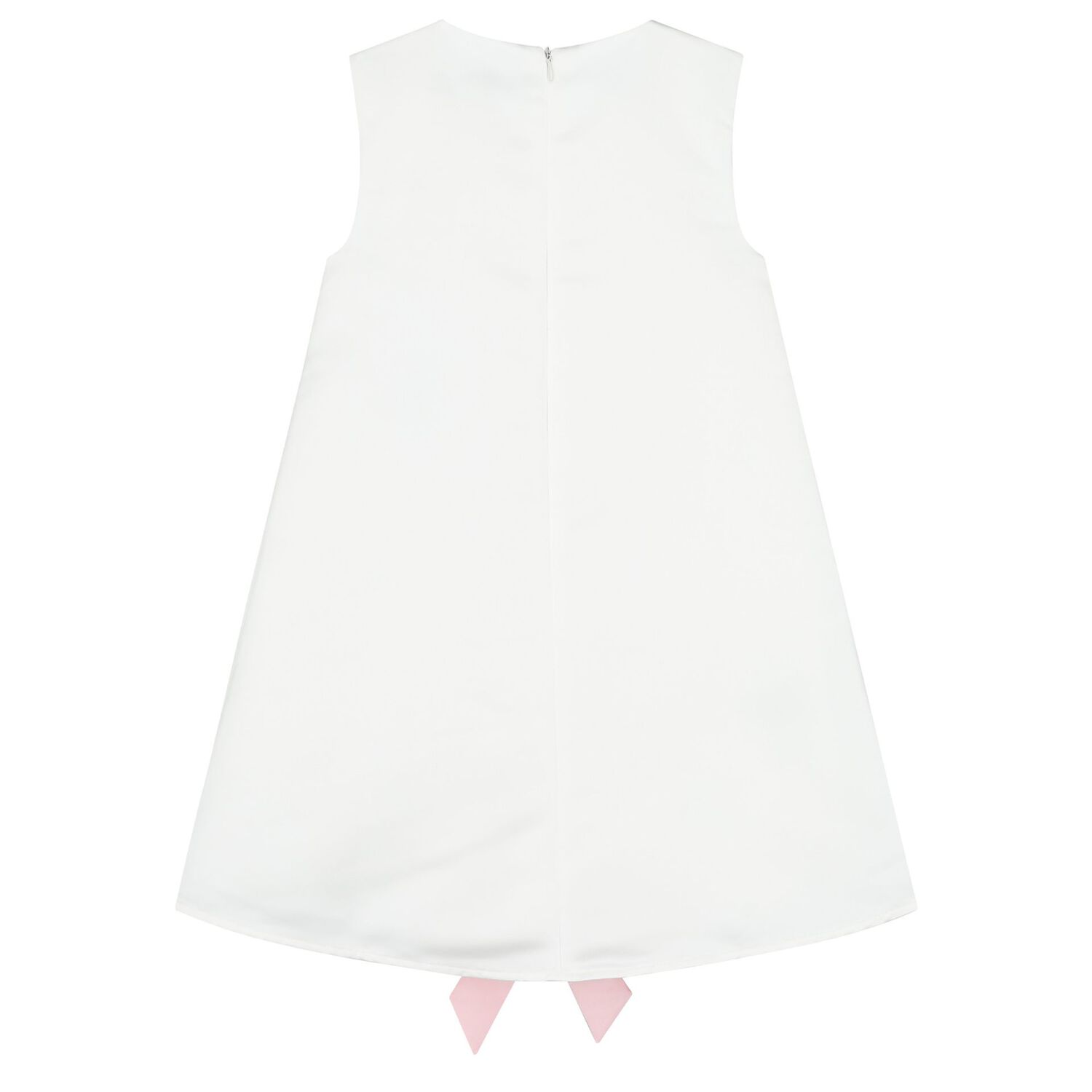 Girls White & Pink Bow Dress, 1, hi-res image number null