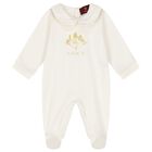 Baby Girls Ivory Logo Ruffled Babygrow, 1, hi-res