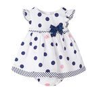 Baby Girls White & Blue Polka Dot Dress Set, 1, hi-res