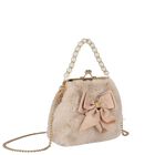 Girls Beige Faux Fur Handbag, 3, hi-res