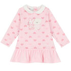Baby Girls Pink Hearts Dress, 1, hi-res