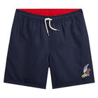 Boys Navy Bear Swim Shorts, 1, hi-res