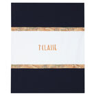 White & Navy Blue Geo Map Logo Baby Blanket, 1, hi-res