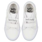 Girls White Logo Bow Shoes, 1, hi-res