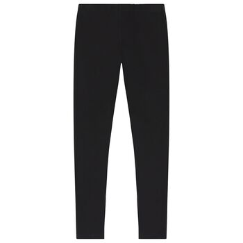 Girls Black Logo Leggings