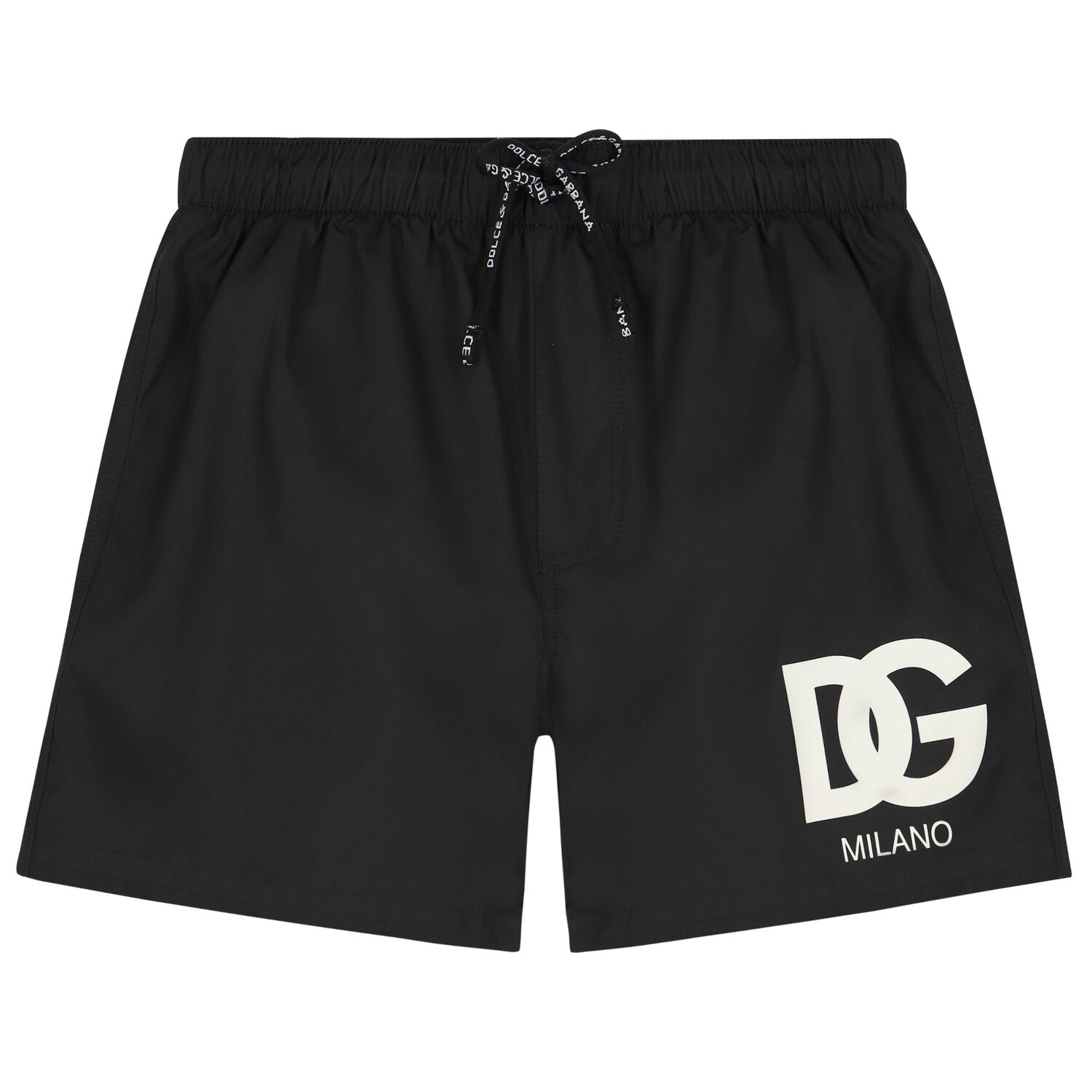 Boys Black Logo Swim Shorts, 1, hi-res