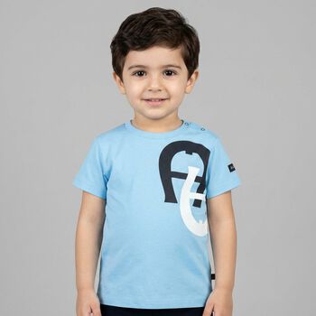 Younger Boys Blue Logo T-Shirt