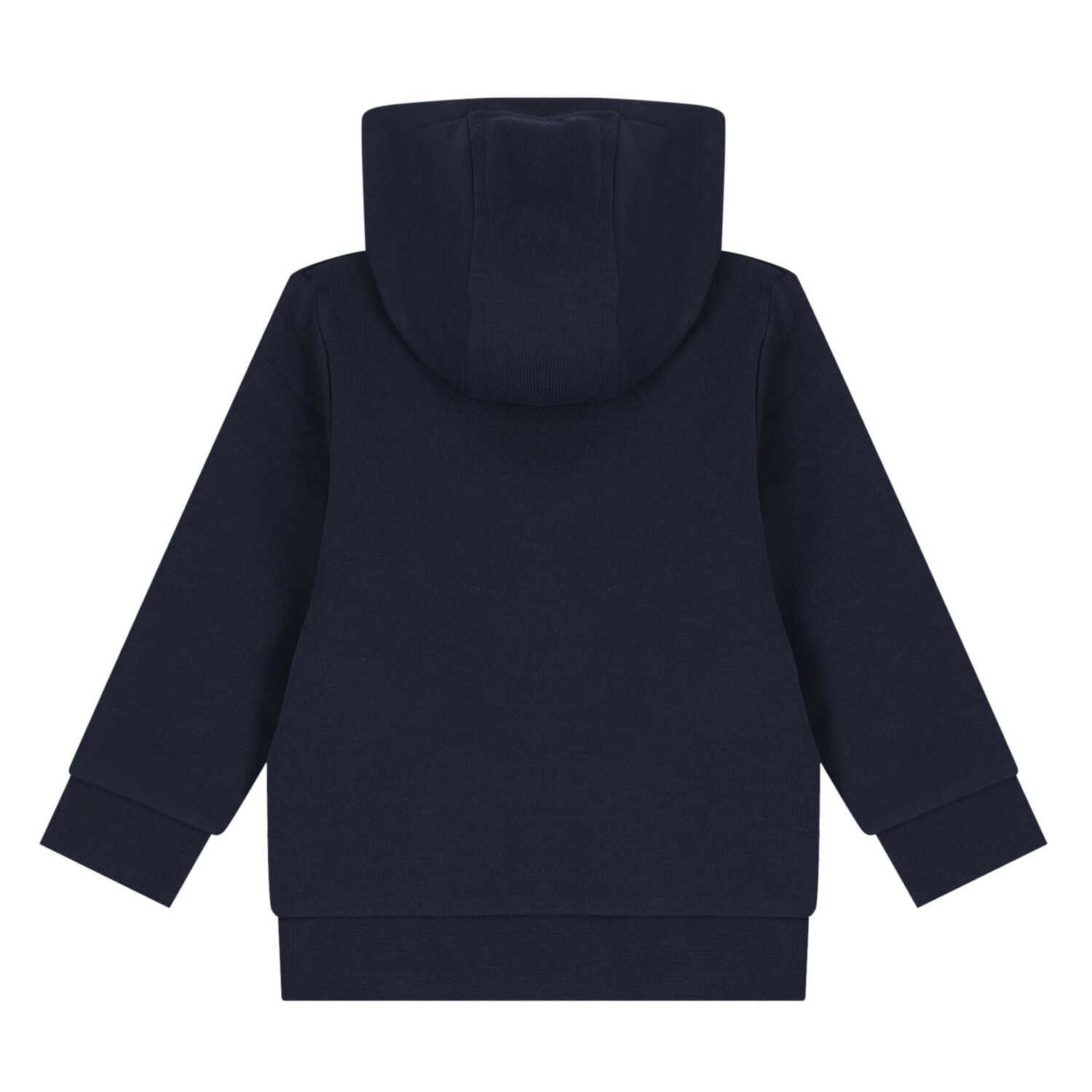 Younger Boys Navy Blue Logo Hooded Zip Up Top, 1, hi-res