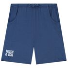 Boys Blue Logo Shorts Set, 1, hi-res