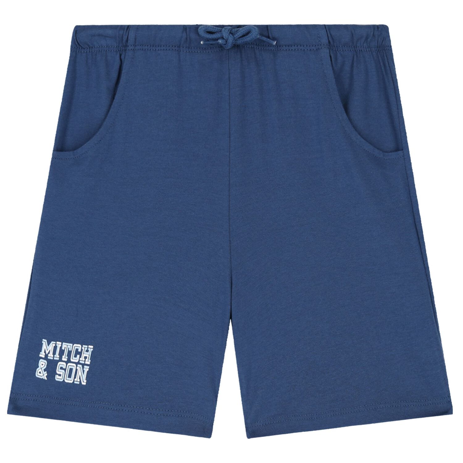 Boys Blue Logo Shorts Set, 1, hi-res