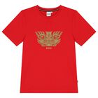 Boys Red Dragon Logo T-Shirt, 3, hi-res