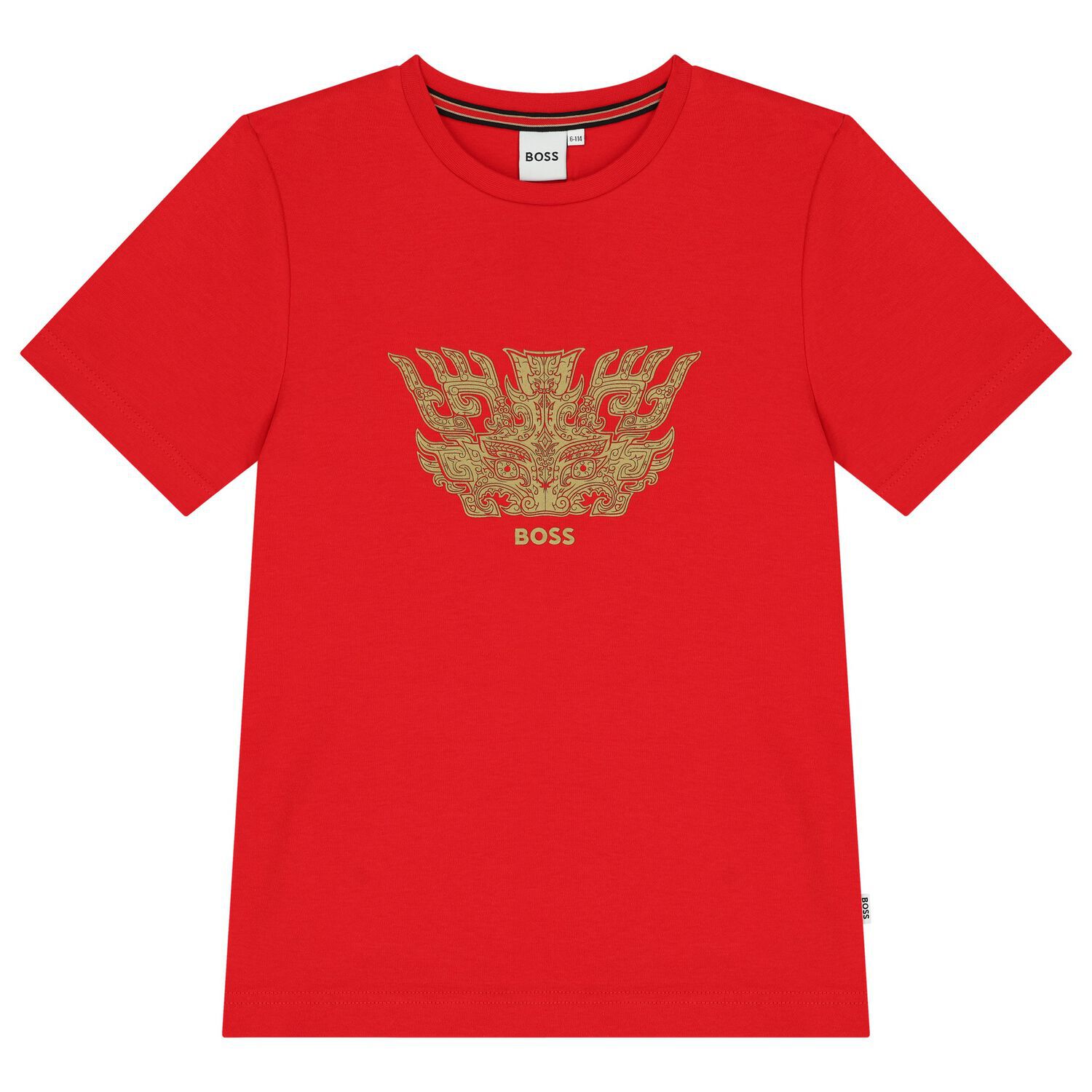 Boys Red Dragon Logo T-Shirt, 3, hi-res image number null
