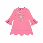Girls Pink Cotton Dress, 1, hi-res