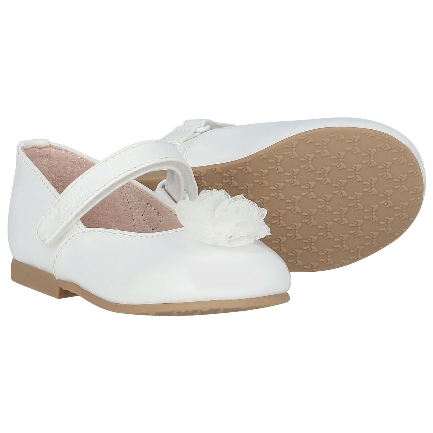 Younger Girls White Patent Leather Shoes, 1, hi-res image number null