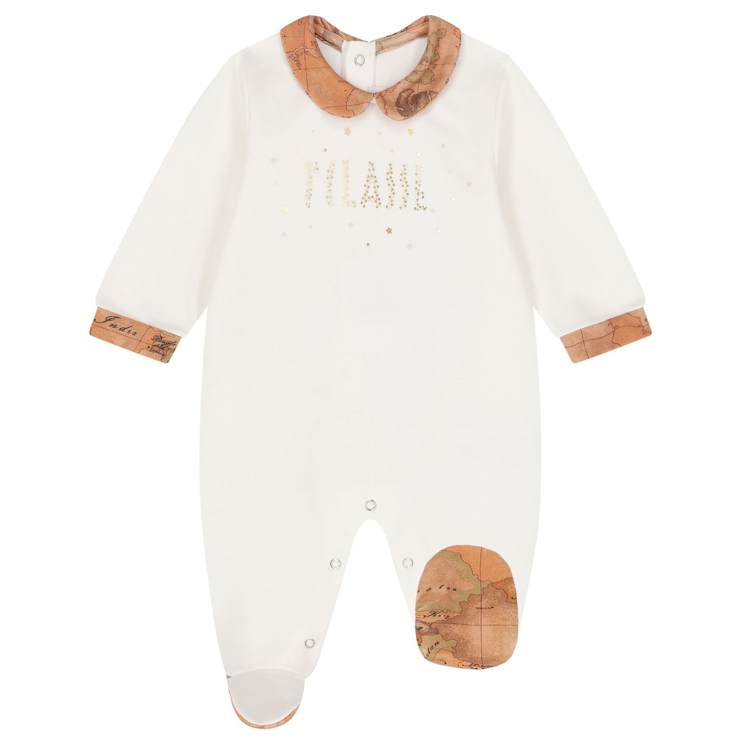 Ivory & Beige Geo Map Babygrow Gift Set , 3, hi-res
