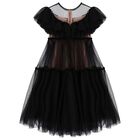 Girls Black Tulle Dress, 1, hi-res