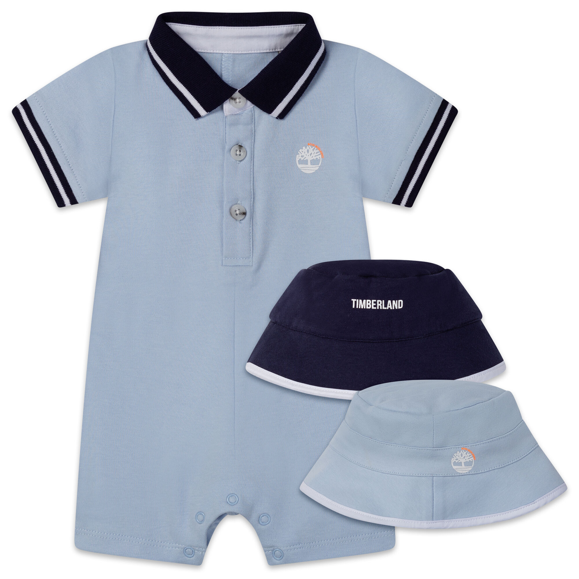 TIMBERLAND Baby Boys Blue Logo Romper Set Junior Couture UK