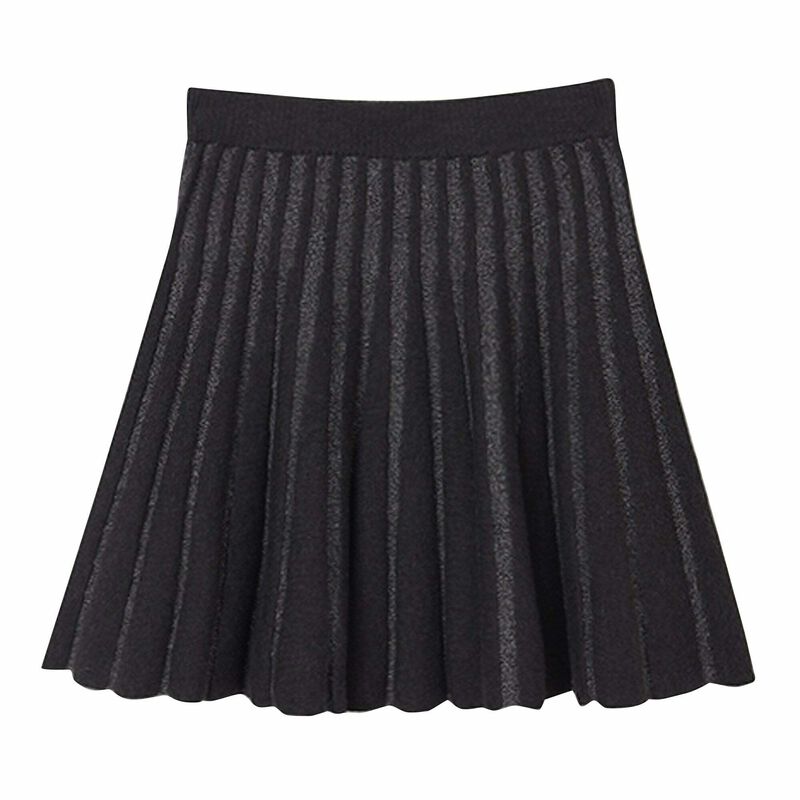 Girl Grey & Silver Knitted Skirt, 1, hi-res image number null