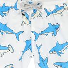 Boys White Shark Swim Shorts, 1, hi-res