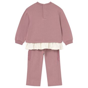 Younger Girls Pink Teddy Bear Tracksuit