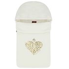 Baby Girls Ivory Heart Logo Nest, 1, hi-res