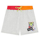 Girls Grey Logo Shorts, 1, hi-res