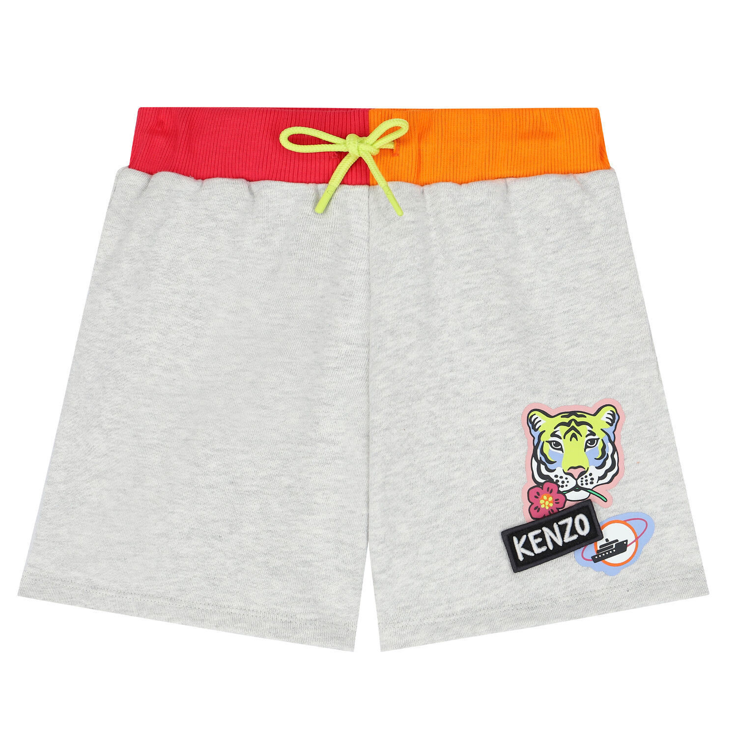 Girls Grey Logo Shorts, 1, hi-res