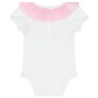 Baby Girls White & Pink Rose Tulle Skirt Set, 1, hi-res