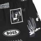 Boys Black Logo Swim Shorts, 1, hi-res