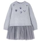Girls Grey Tulle Dress Set, 3, hi-res