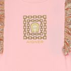 Girls Pink & Gold Logo Dress, 2, hi-res