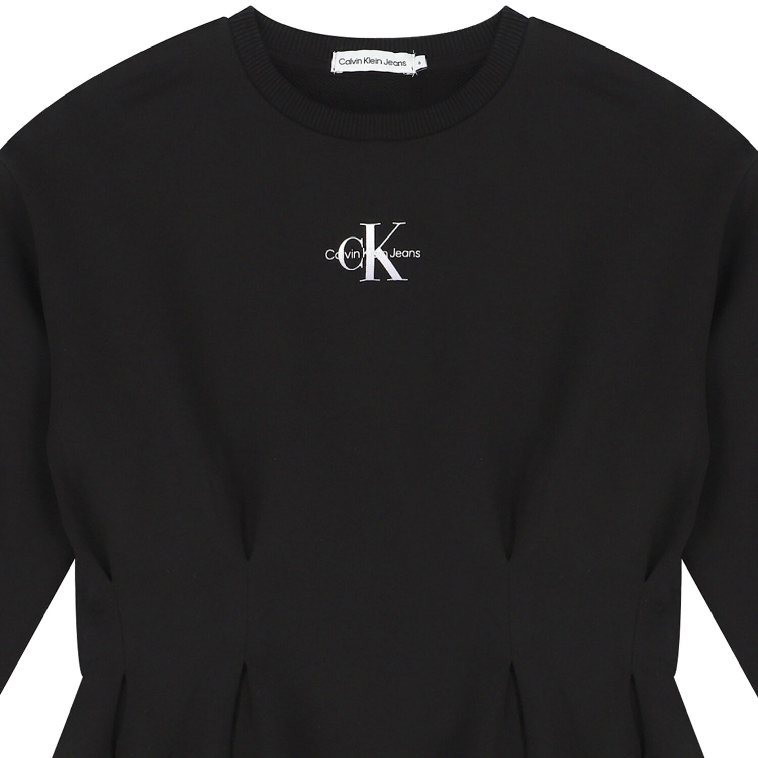 Girls Black Logo Dress, 1, hi-res