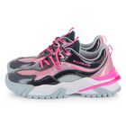 Girls Navy Blue & Pink Logo Trainers, 1, hi-res