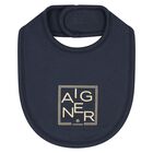 Boys Navy Blue & Gold Babygrow, Hat & Bib Gift Set, 1, hi-res