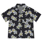 Boys Black & Ivory Floral Shirt, 1, hi-res