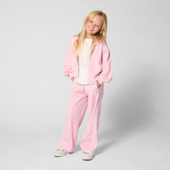 Girls Pink Bokeh Flower Logo Trousers