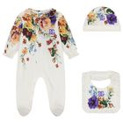 Baby Girls Multi-Coloured Logo Floral Babygrow Gift Set, 1, hi-res